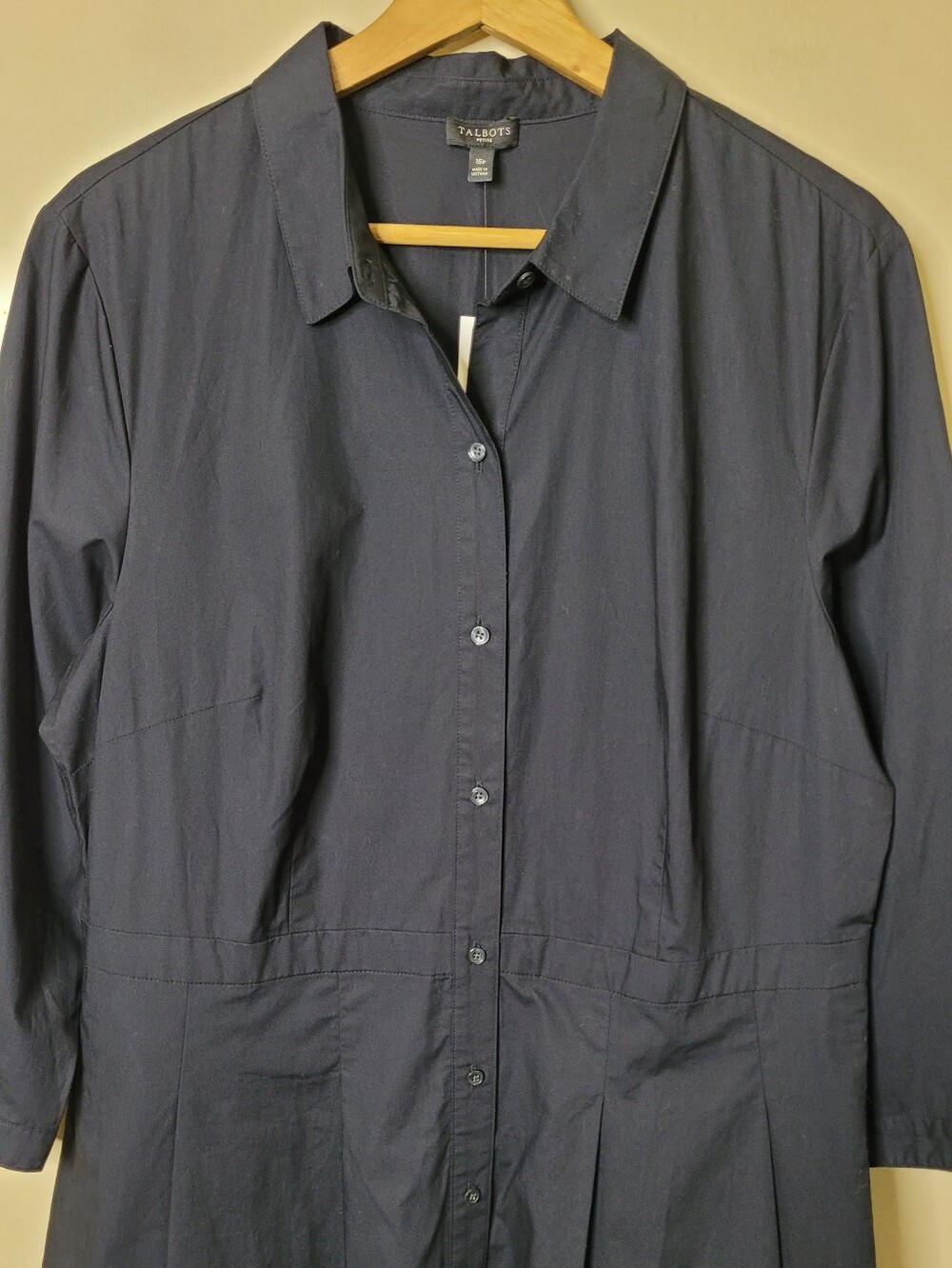 NWT Talbots Black Poplin Shirt Dress - Picture 4 of 10